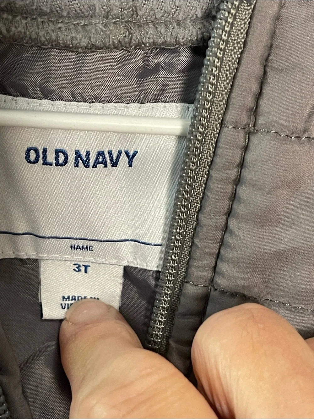 Old Navy Quilted Hooded Jacket - Charcoal Gray